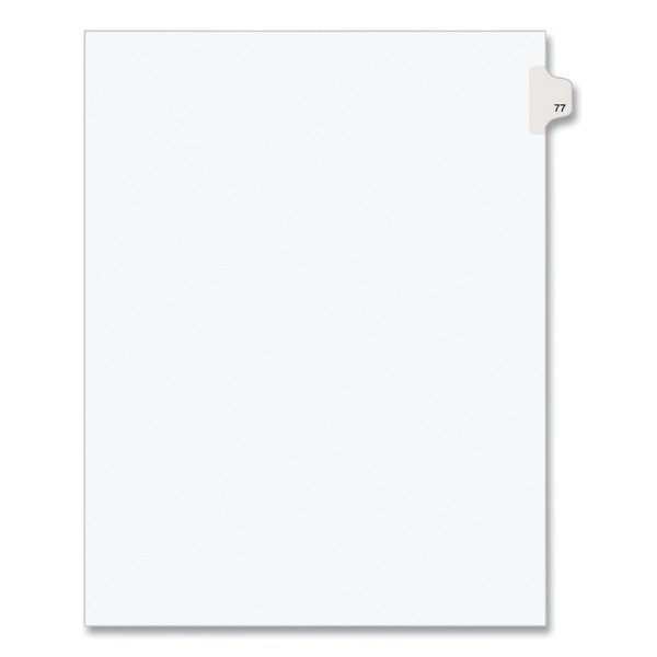 Avery Dennison Index Side Tab 8-1/2 x 11", #77, White, PK25 01077